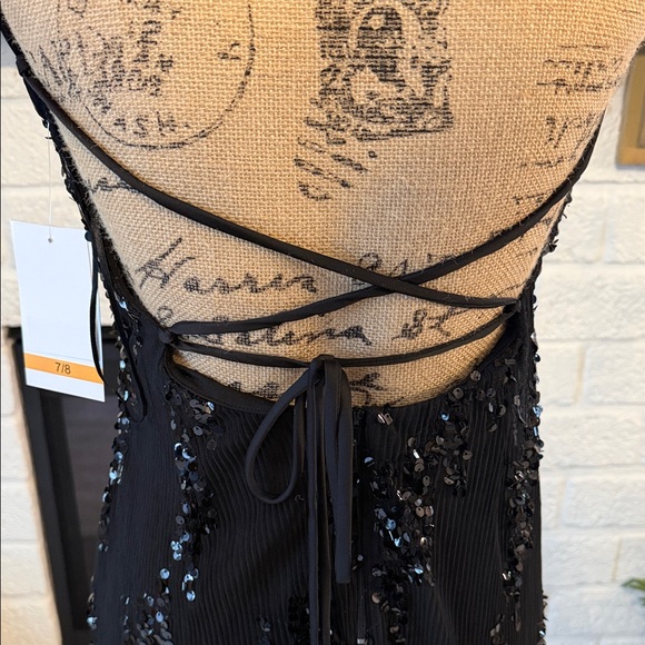 Stunning Violet Weekend Black Sequin Strapless Gown size 7/8 - Picture 3 of 6